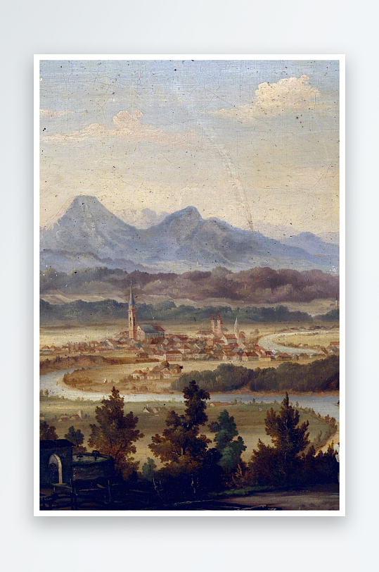 大气唯美风景画欧式油画装饰画-众图网
