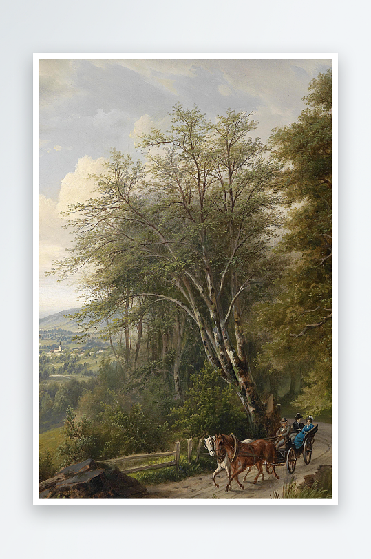 大气唯美风景画欧式油画装饰画-众图网