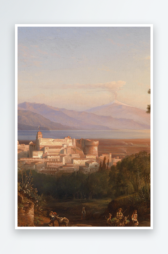 大气唯美风景画欧式油画装饰画-众图网