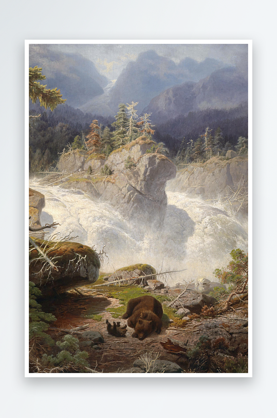 大气唯美风景画欧式油画装饰画-众图网