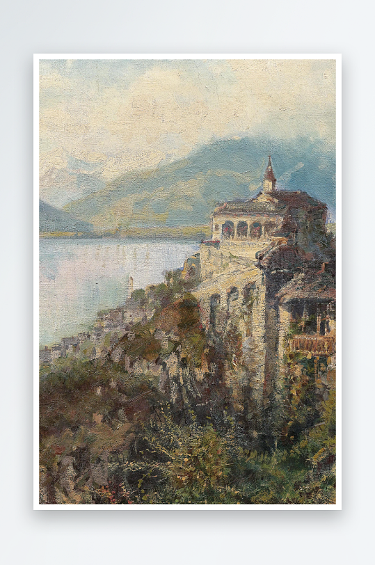 大气风景画欧式油画装饰画-众图网