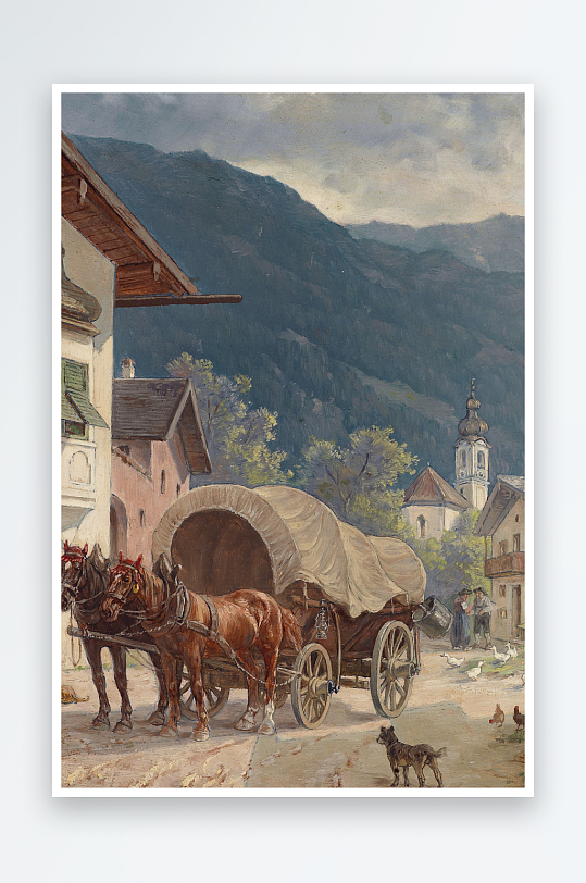 大气唯美风景画欧式油画装饰画-众图网