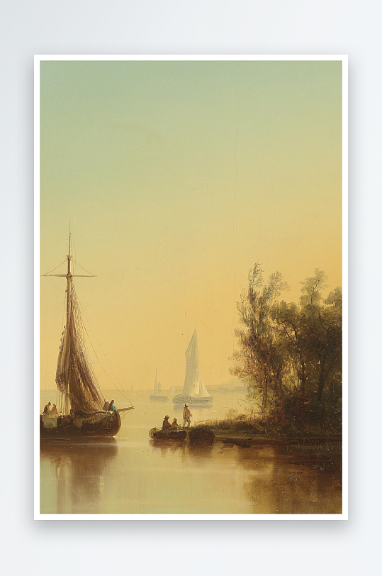 大气唯美风景画欧式油画装饰画-众图网