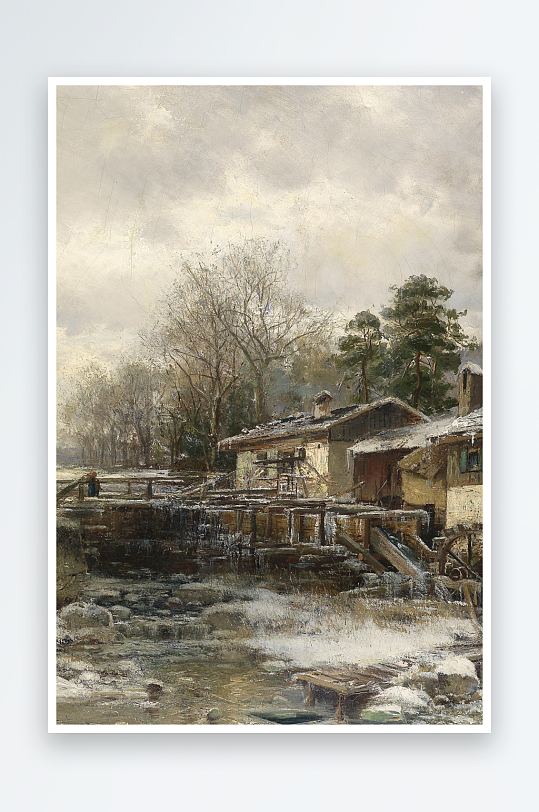 唯美风景画欧式油画装饰画-众图网