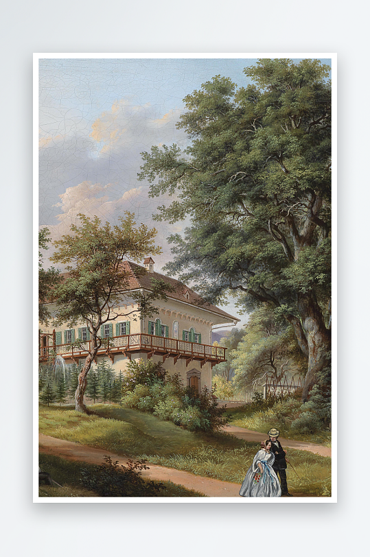 唯美高清风景画欧式油画装饰画-众图网