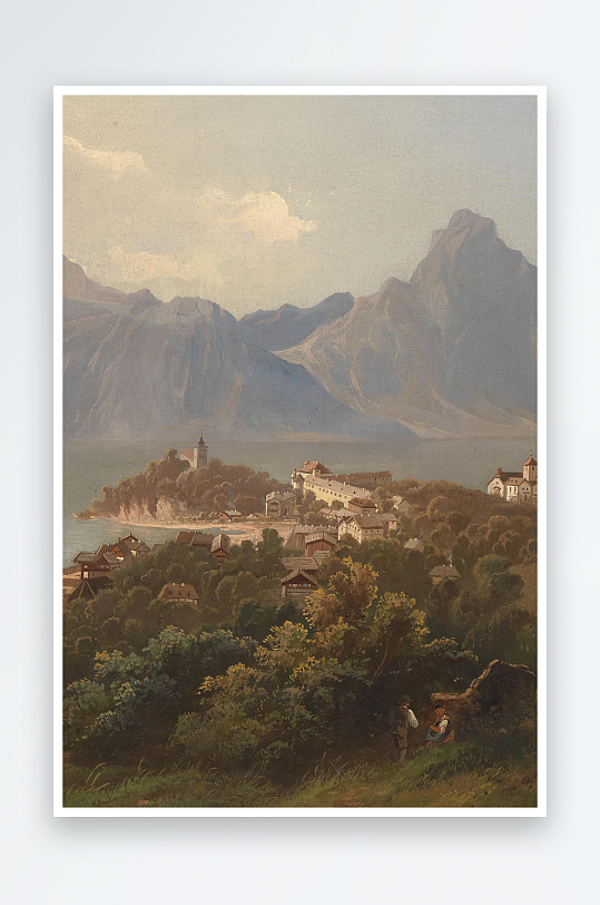 高清风景画欧式油画装饰画-众图网