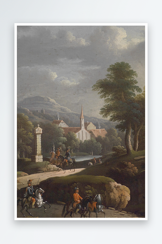 高清美丽风景画欧式油画装饰画-众图网