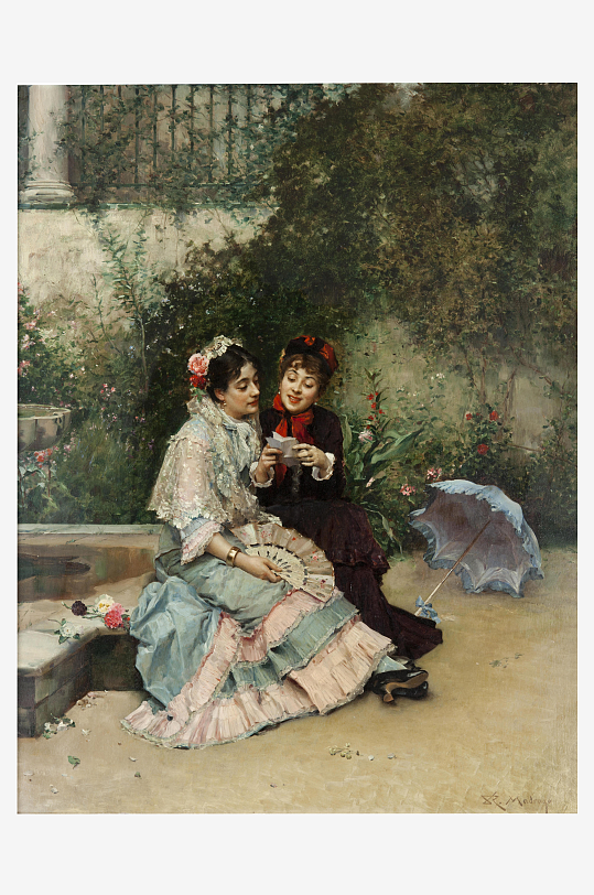 19世纪欧洲宫廷人物油画-众图网