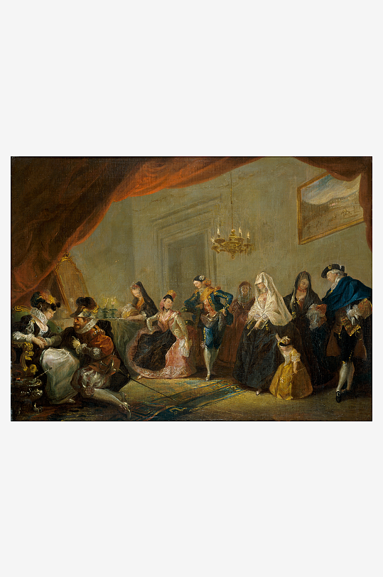 19世纪欧洲宫廷人物油画图片-众图网