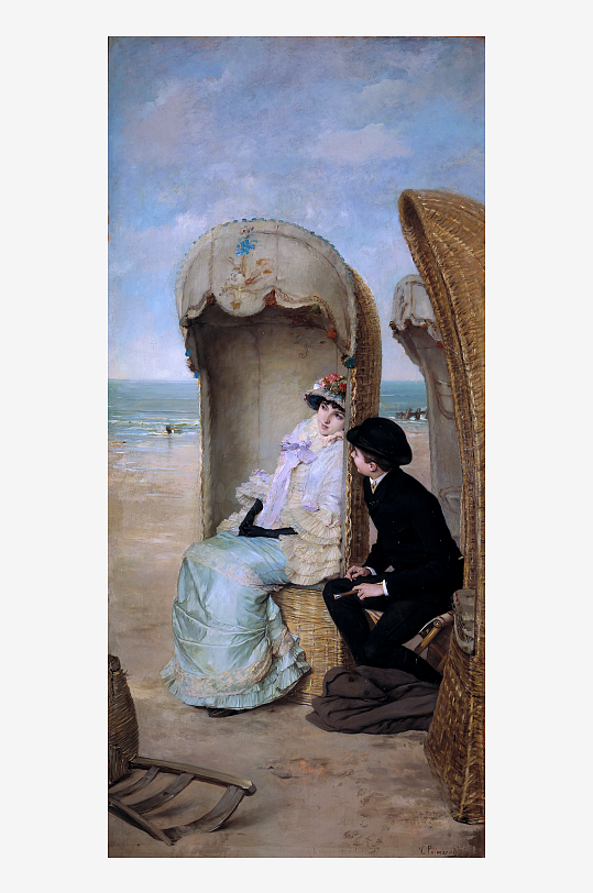 19世纪欧洲宫廷人物油画挂画-众图网