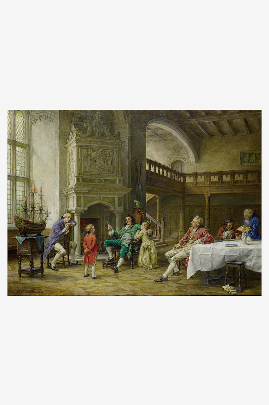 欧洲宫廷人物油画装饰画-众图网