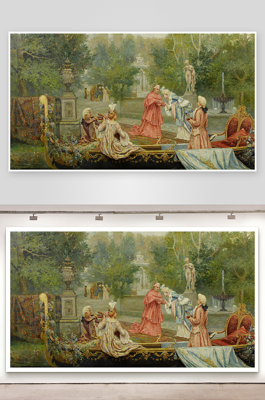 欧洲宫廷人物油画装饰画图片-众图网