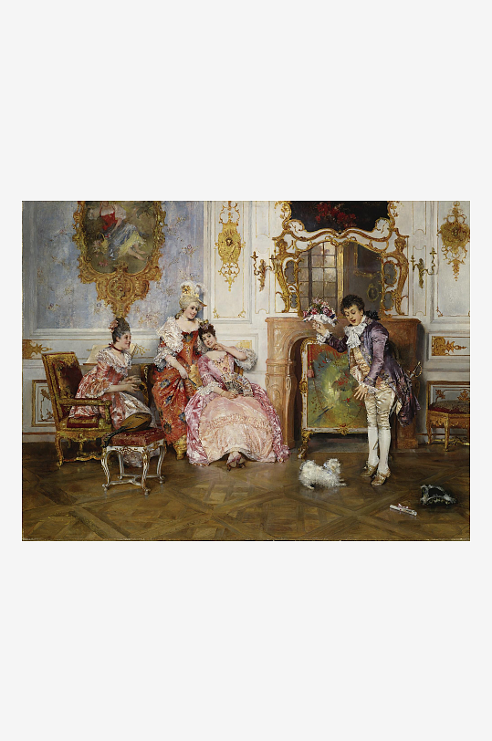 高清欧洲宫廷人物油画装饰画-众图网