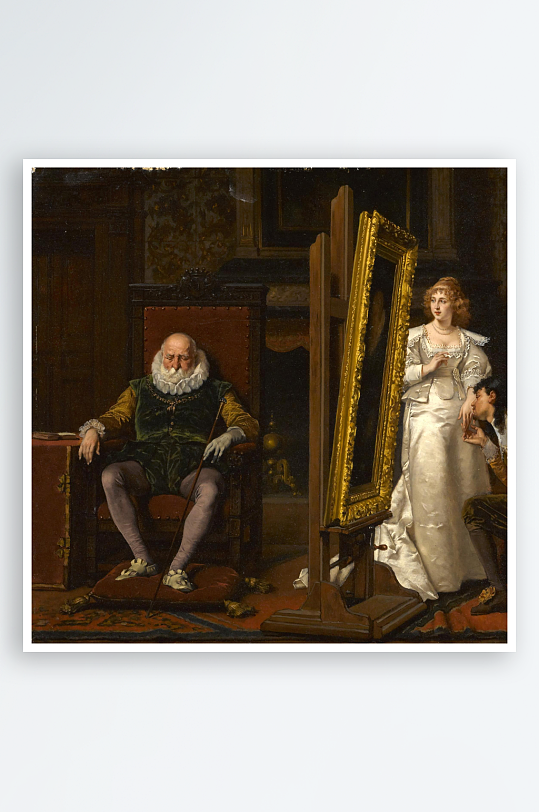 高清欧洲宫廷人物油画装饰画-众图网
