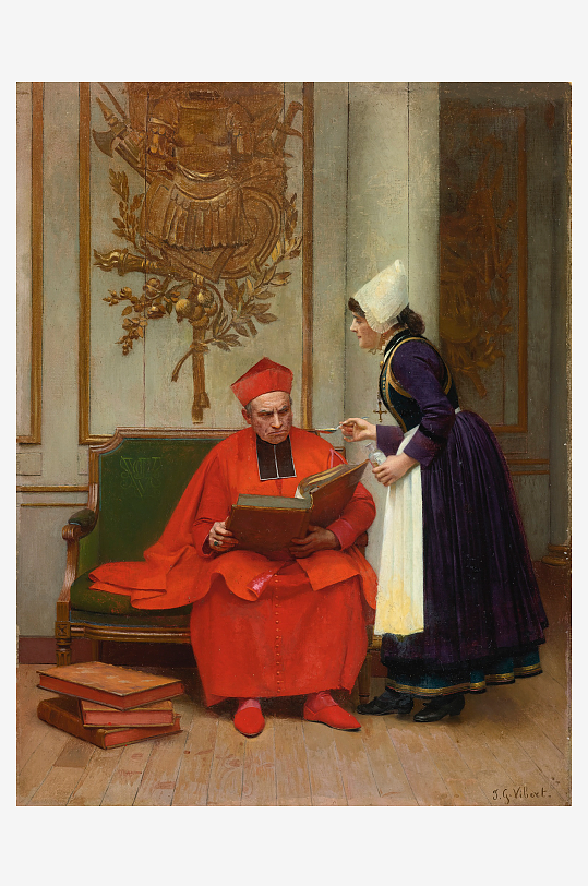 唯美欧洲宫廷人物油画装饰画-众图网