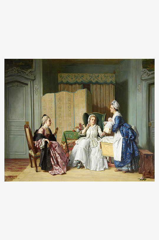 唯美欧洲宫廷人物油画-众图网