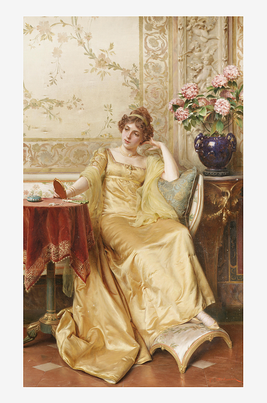 大气欧洲宫廷人物油画-众图网