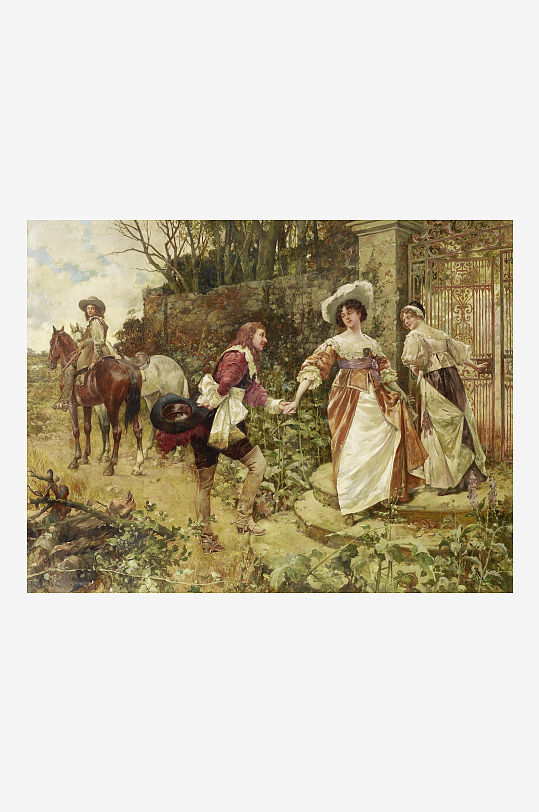 唯美欧洲宫廷人物油画-众图网