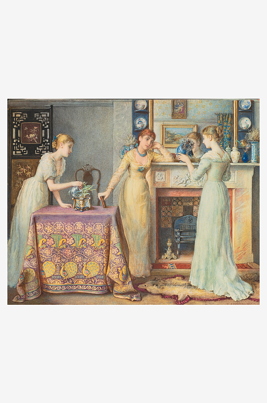 唯美欧洲宫廷人物油画-众图网