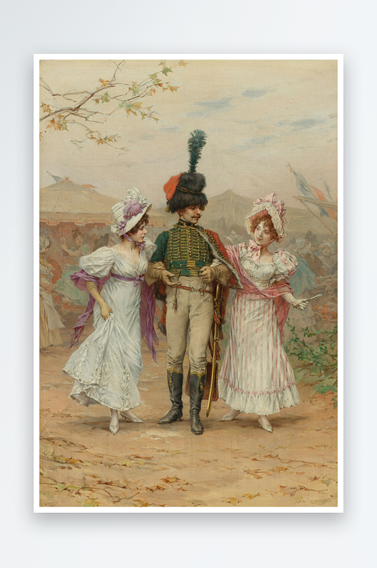 高清欧洲宫廷人物油画装饰画-众图网