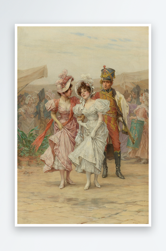 高清欧洲宫廷人物油画装饰画-众图网