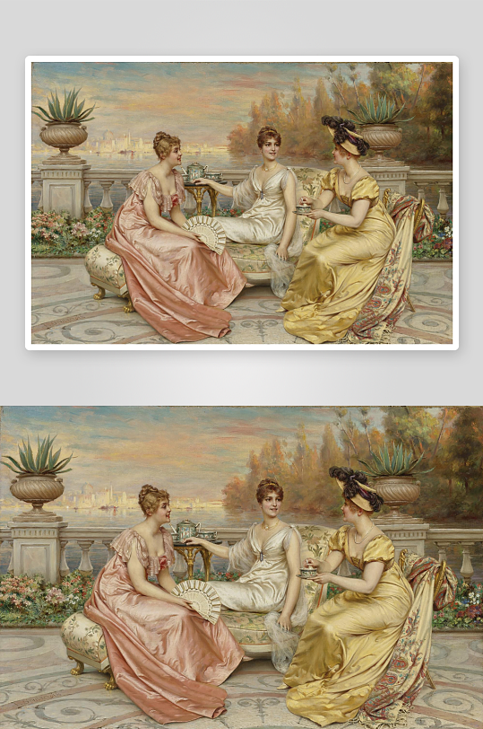 欧洲宫廷人物油画装饰画-众图网