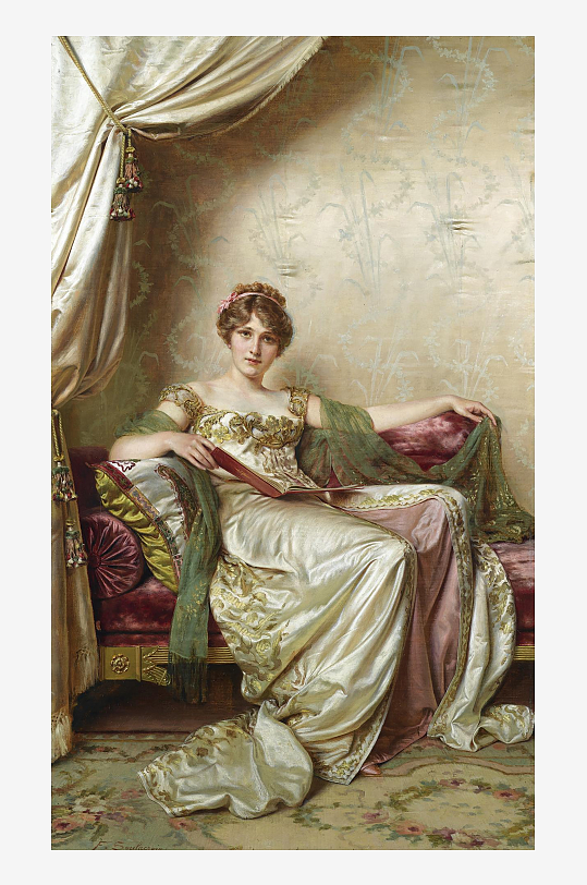 欧洲宫廷人物油画装饰画-众图网