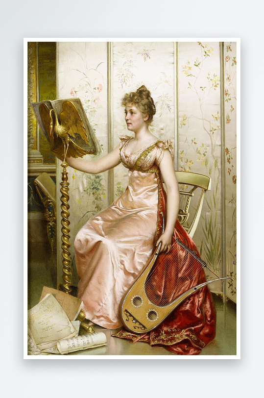 欧洲宫廷人物油画装饰画-众图网