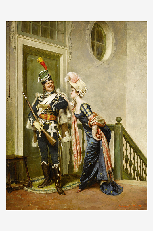 欧洲宫廷人物油画装饰画-众图网