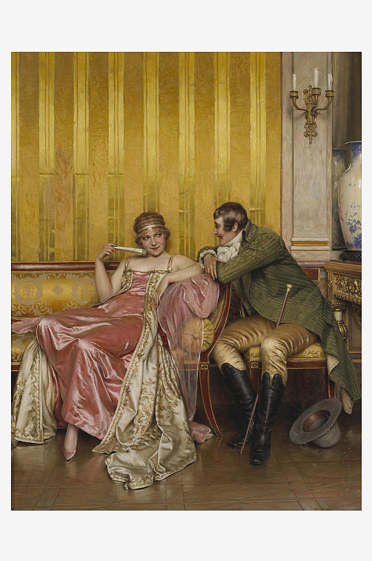 欧洲宫廷人物油画装饰画-众图网