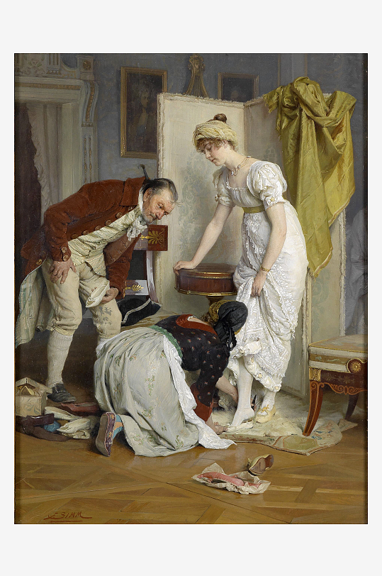 欧洲宫廷人物油画-众图网