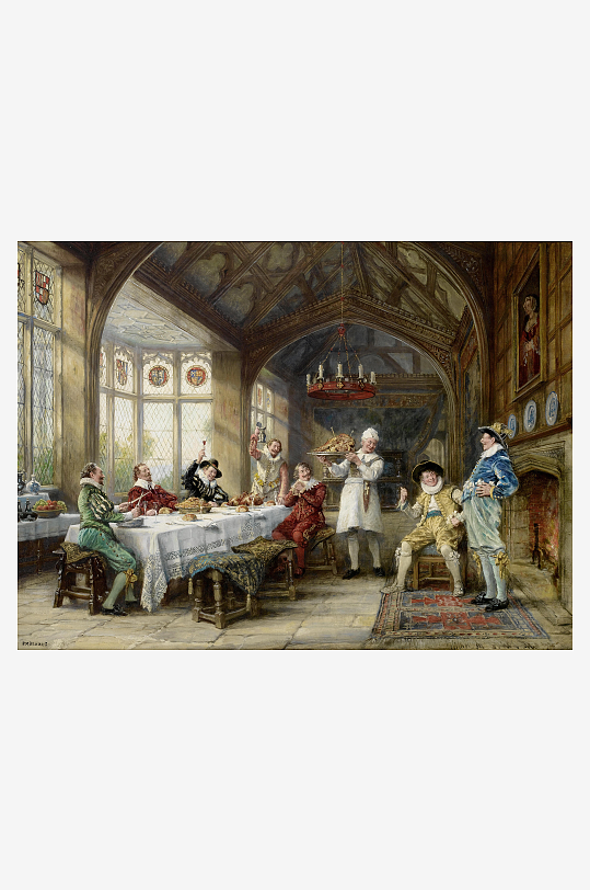 欧洲宫廷人物油画-众图网