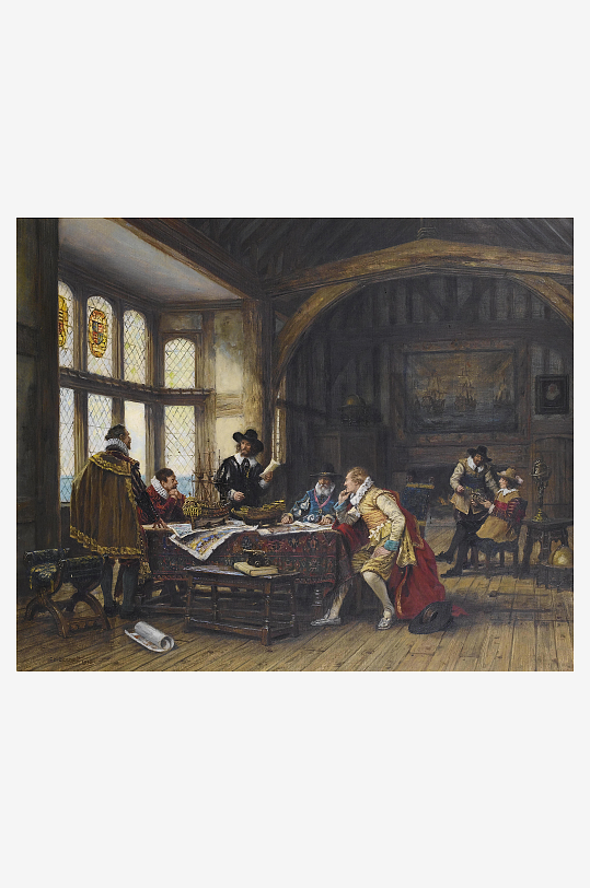 欧洲宫廷人物油画-众图网