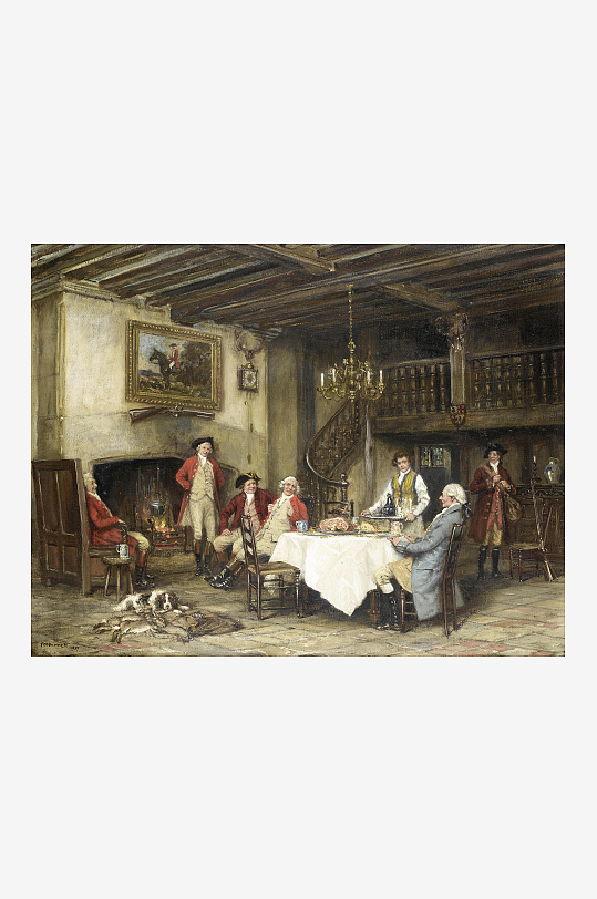 欧洲宫廷人物油画-众图网