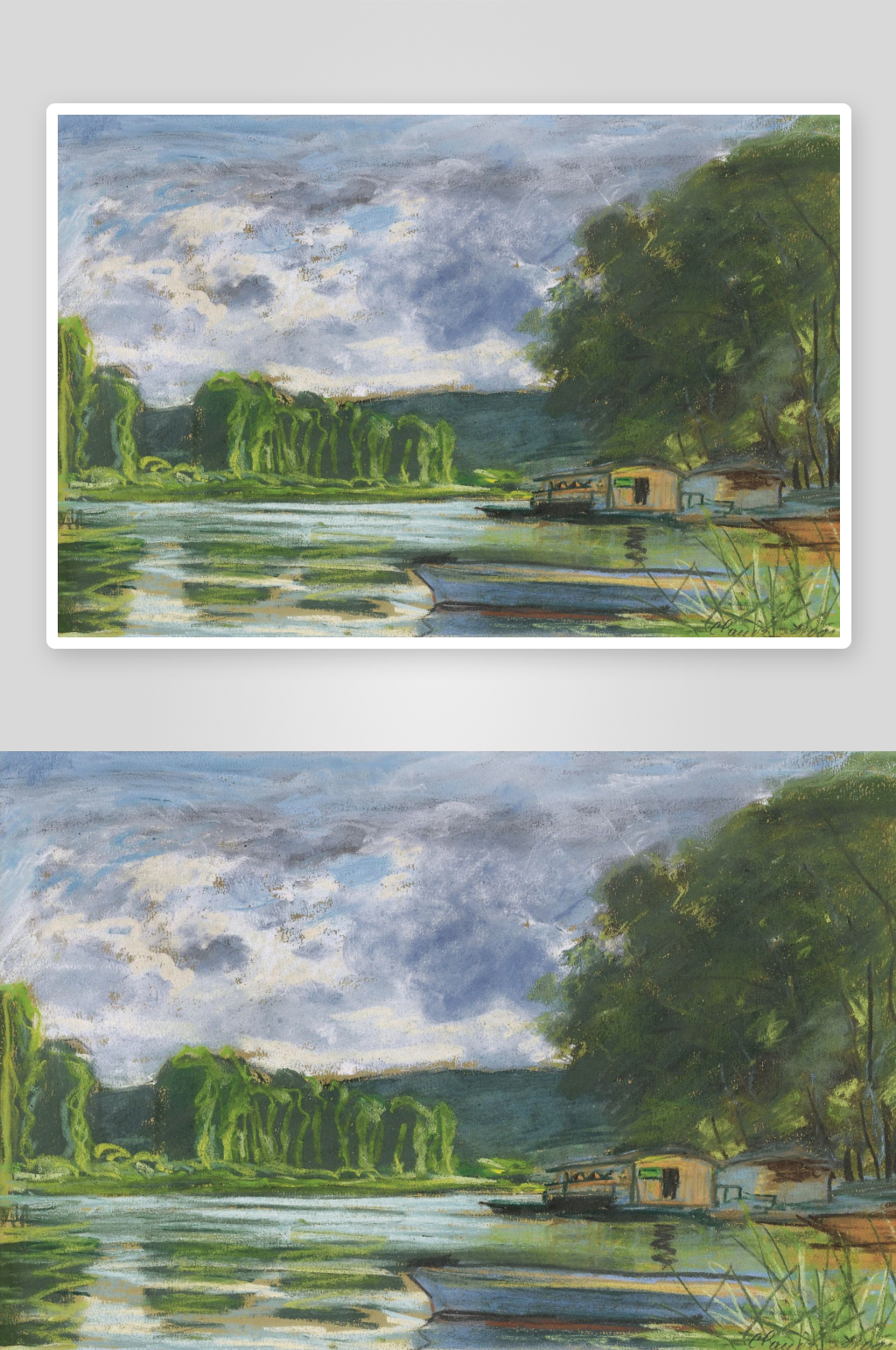 梵高手绘风景画油画素材