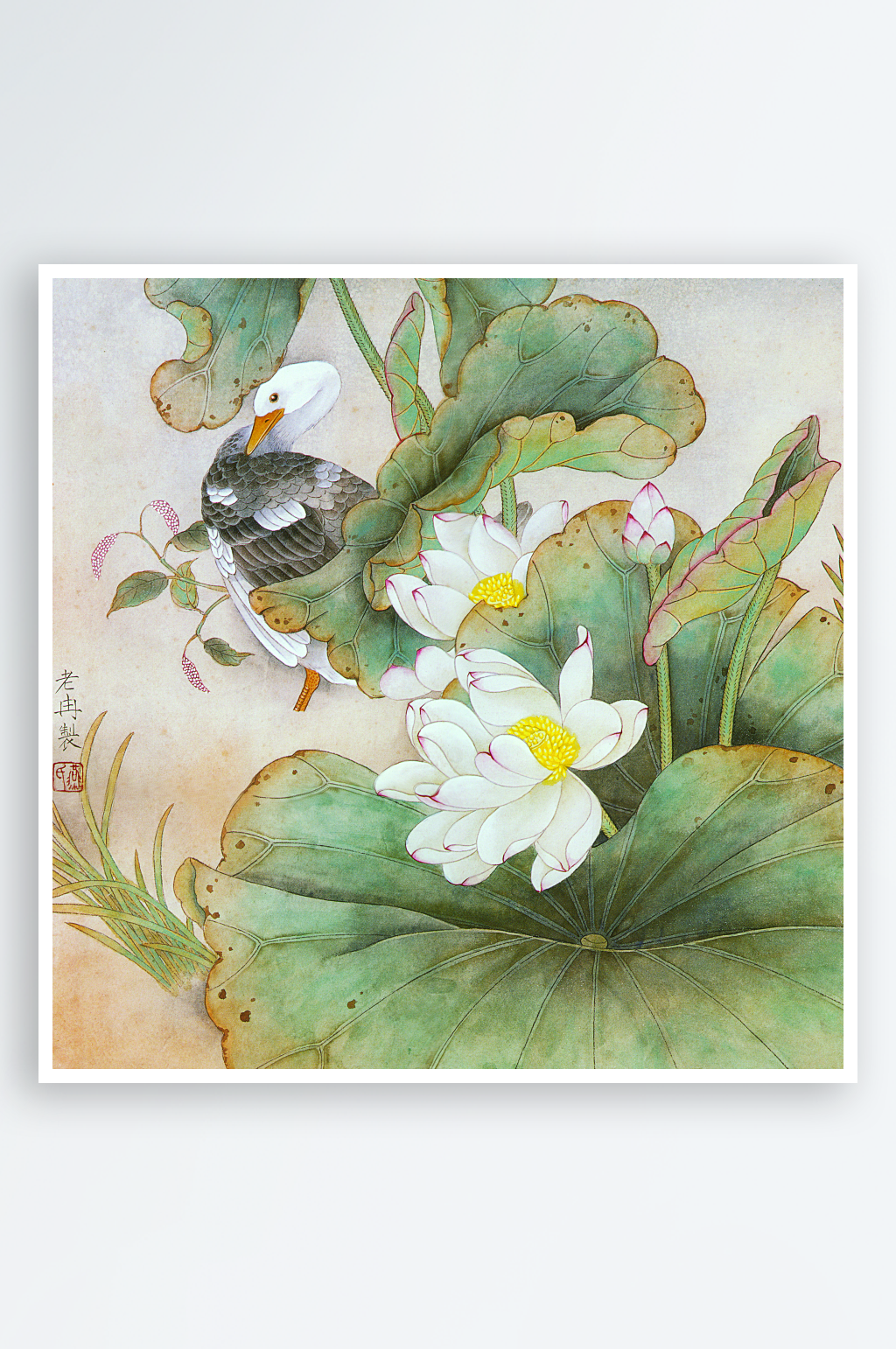 中式花卉装饰画图片素材