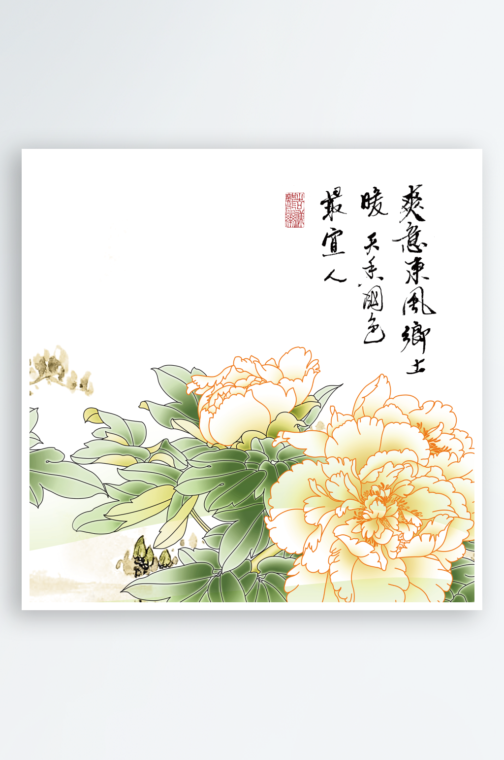 高清花鸟中式装饰画图片素材