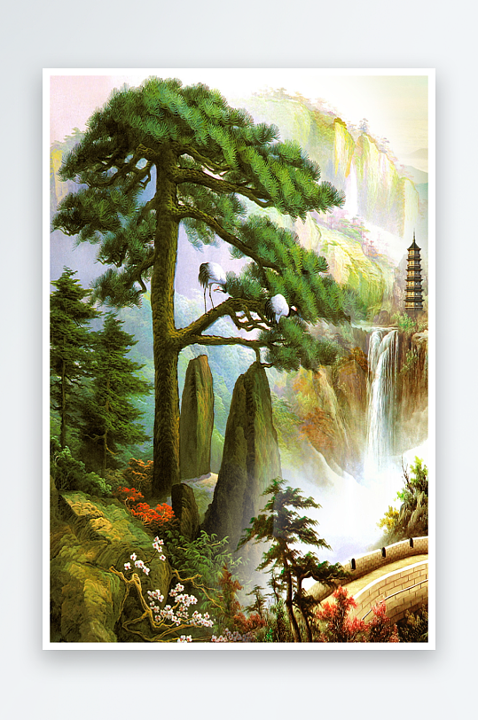 山水风景画国画装饰画图片-众图网
