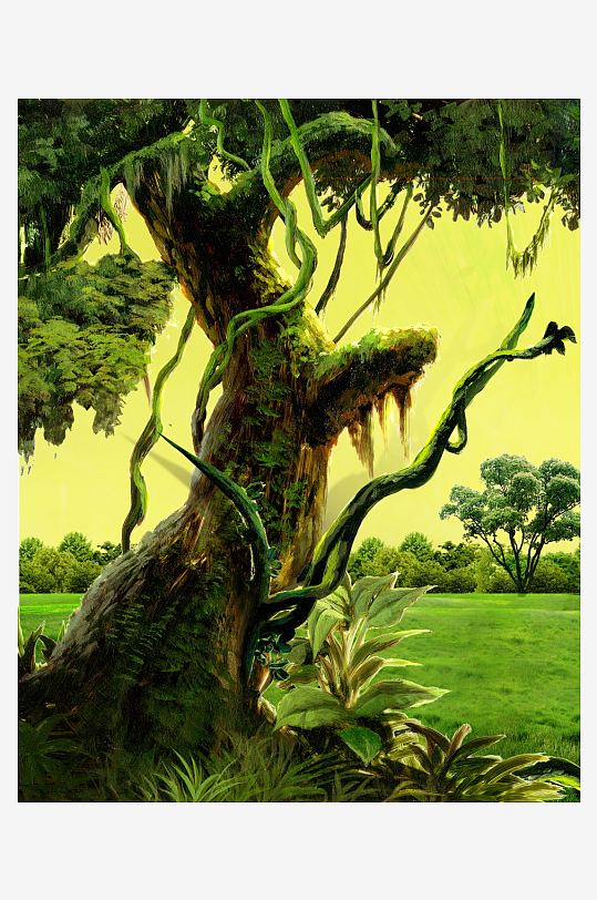 山水风景画国画装饰画-众图网