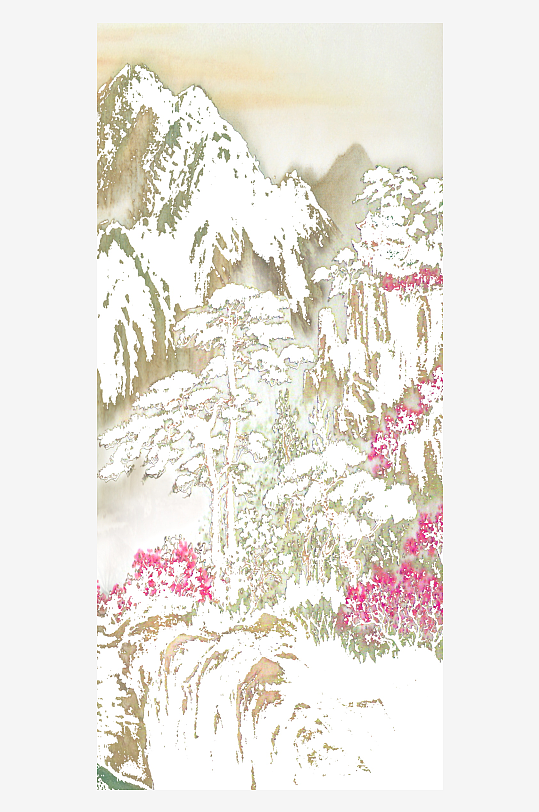 山水画中式挂画装饰画-众图网