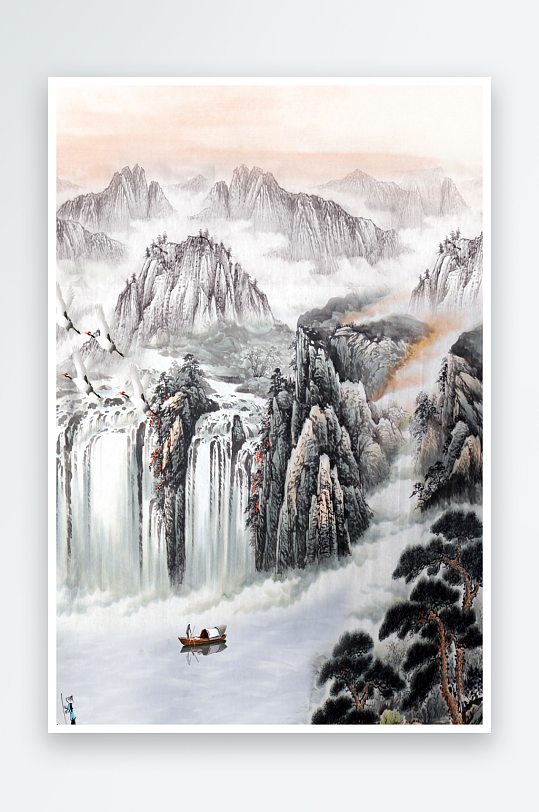 山水画中式挂画装饰画-众图网