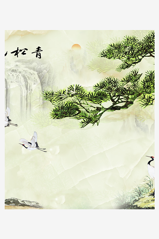 水墨山水风景画装饰画-众图网