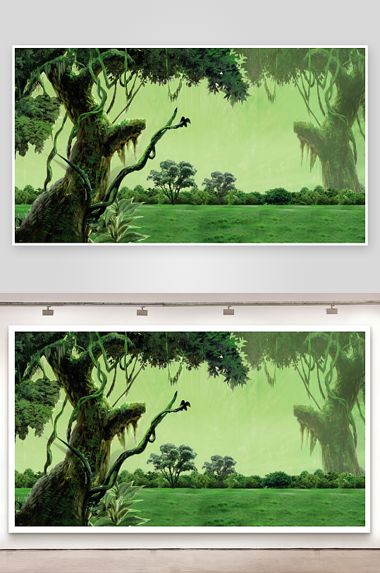 绿树大树风景画背景墙-众图网
