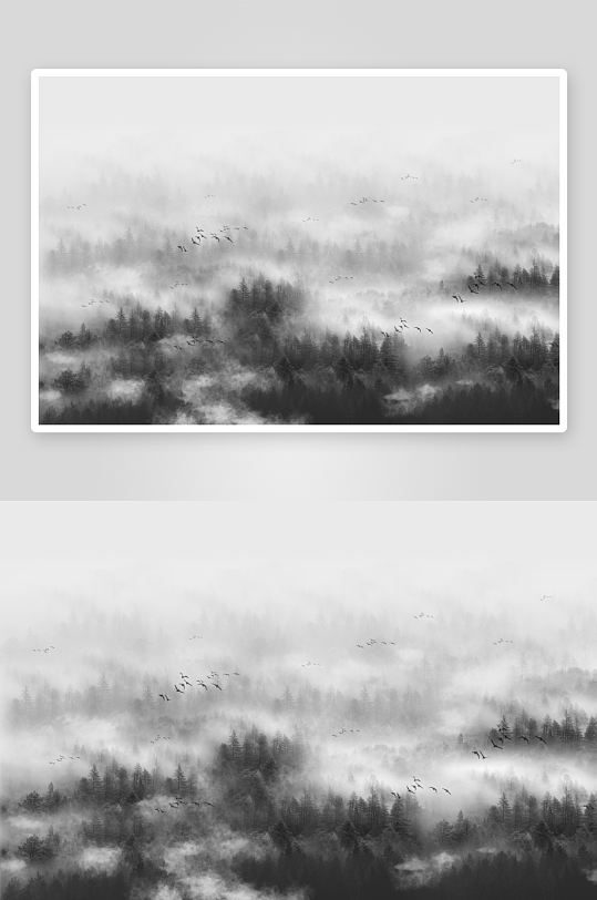 水墨山水风景画背景墙-众图网