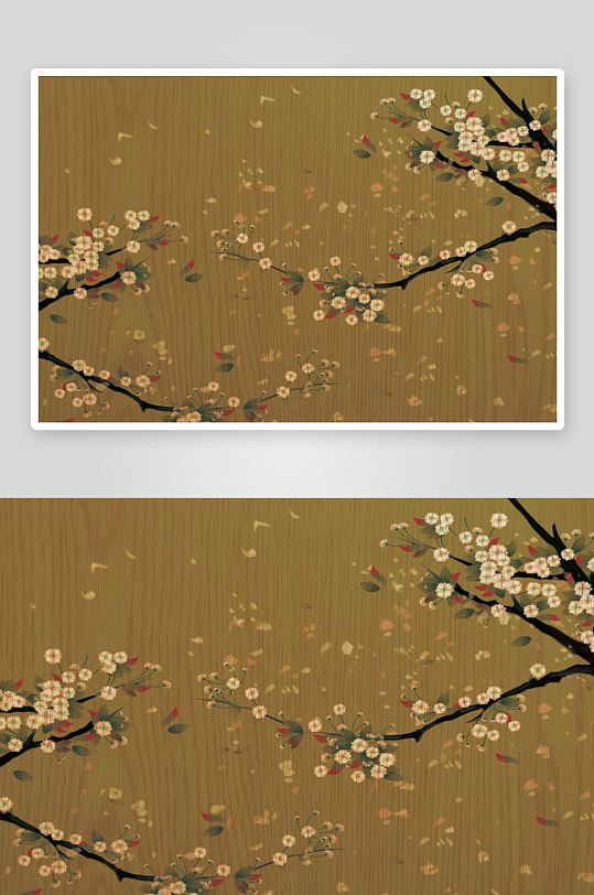 花枝花卉中式背景墙素材-众图网