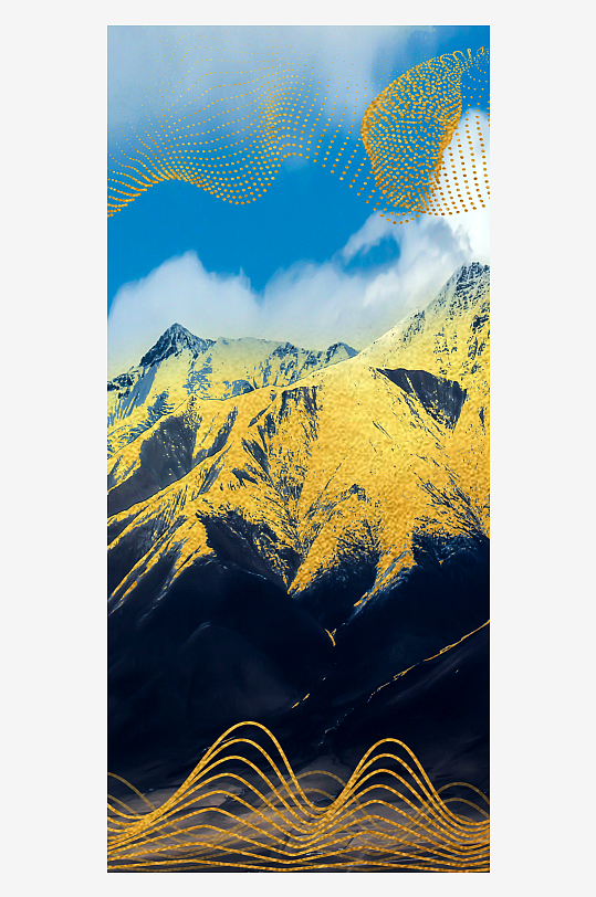 山水风景画中式挂画装饰画-众图网