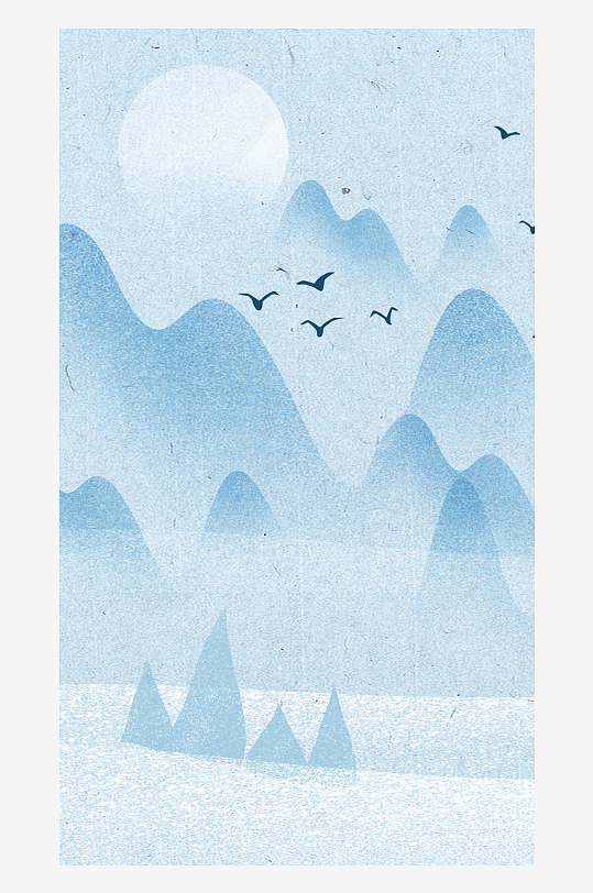 新中式山水图装饰画挂画-众图网