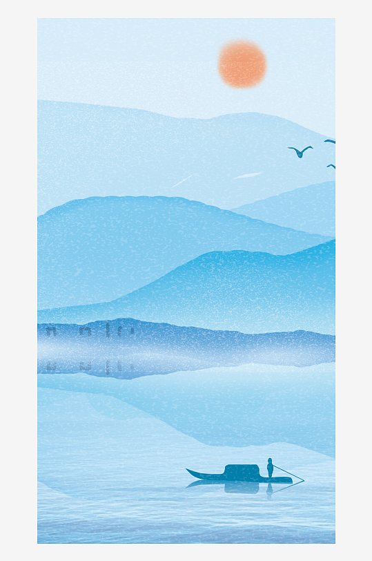 新中式山水图装饰画挂画-众图网