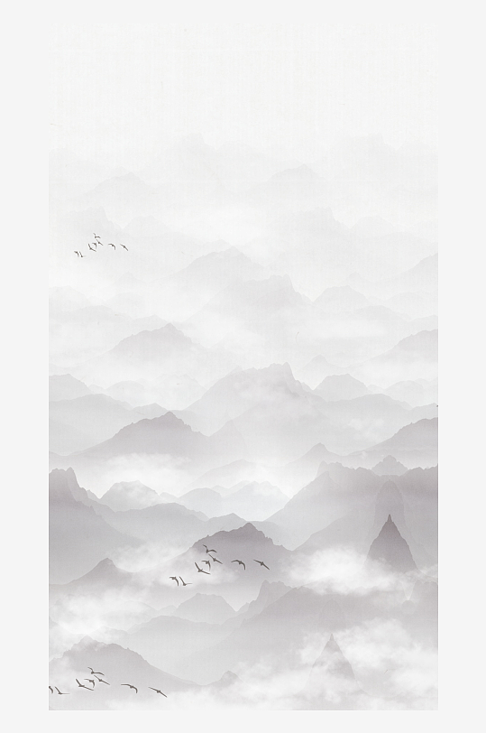 新中式山水图装饰画挂画-众图网