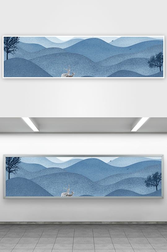 山水风景画中式挂画装饰画-众图网